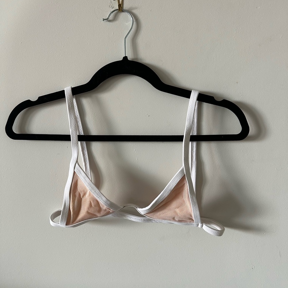 Minimale Animale White and Tan Triangle Bikini